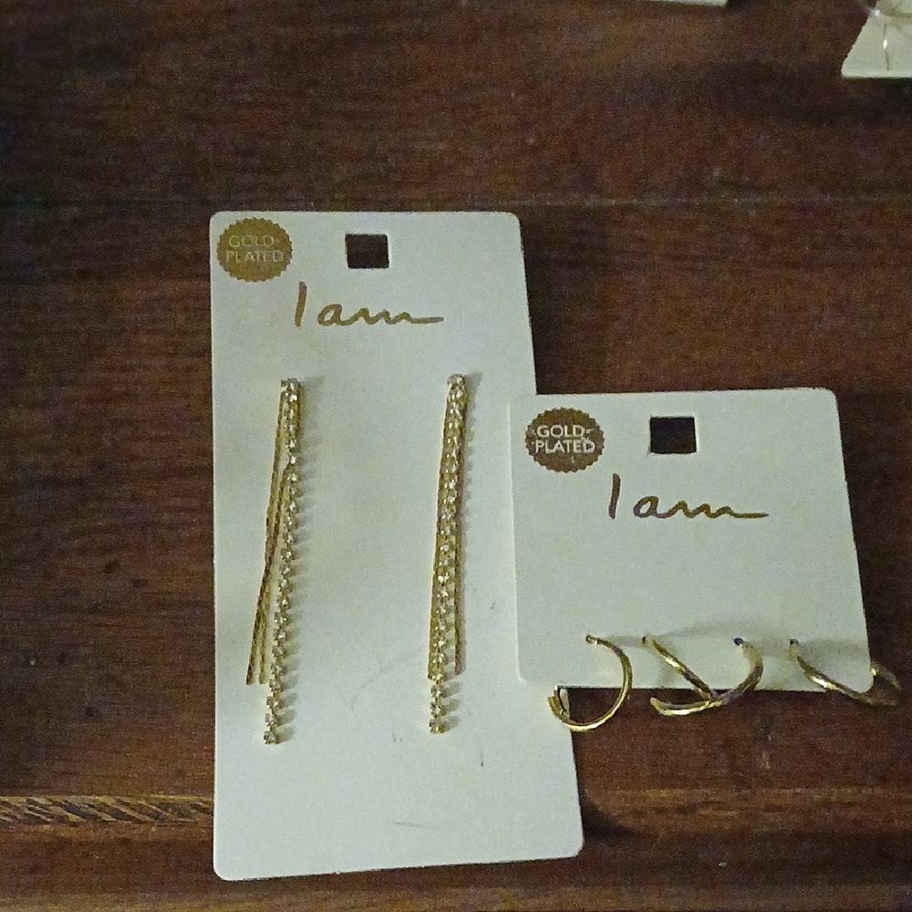 Gold Plated Earrings Set by Iam. CLEARANCE